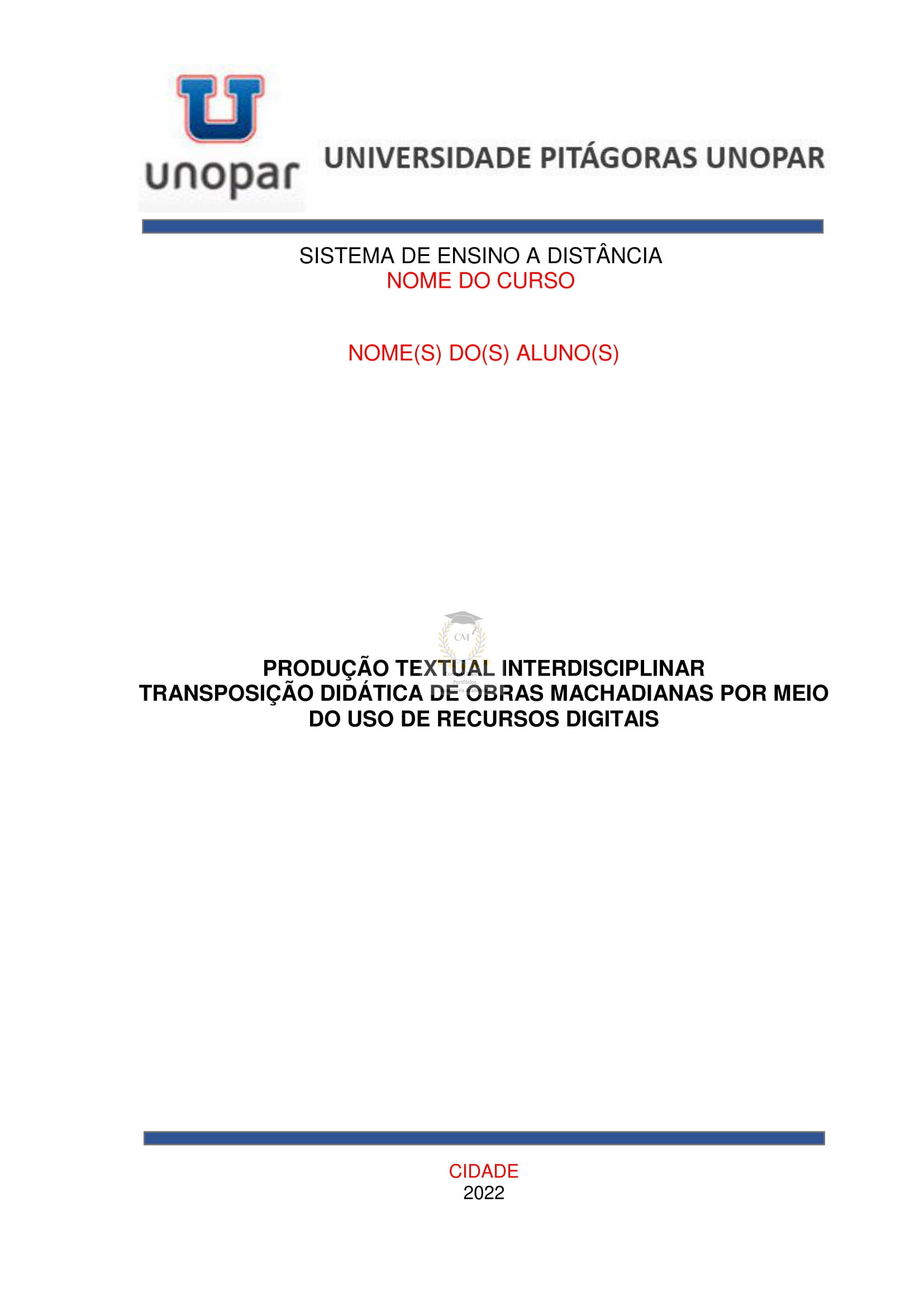 Portfólio Transposição didática de obras machadianas por meio do uso de recursos digitais