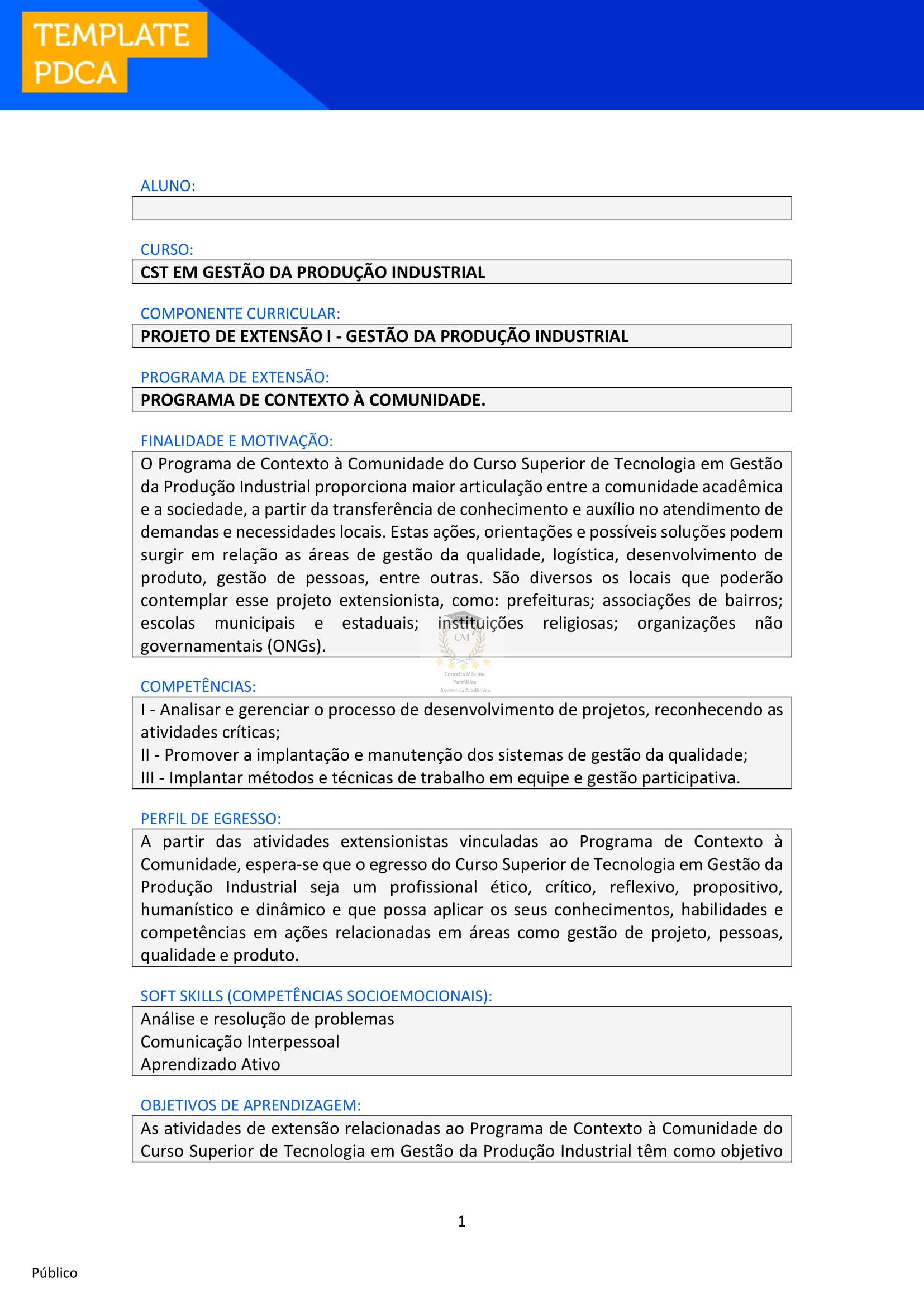 Portfólio Projeto de extensão I – Gestão da Produção Industrial