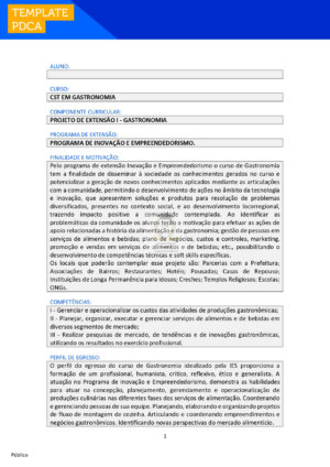 projeto de extensão i gastronomia