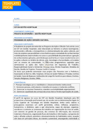 projeto de extensão I gestão hospitalar