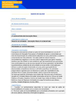 projeto de extensão i educação física