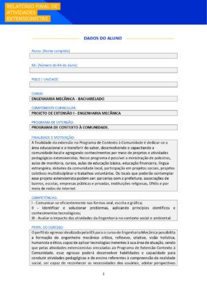 projeto de extensão i engenharia mecânica