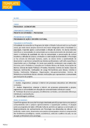 projeto de extensão i psicologia