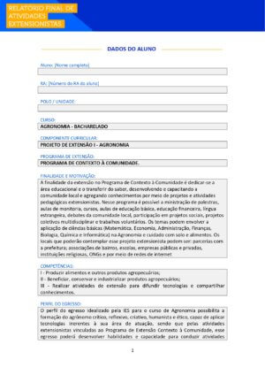 projeto de extensão i agronomia