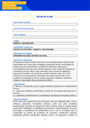 projeto de extensão i química