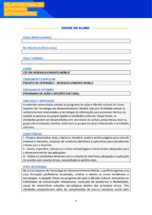PROJETO DE EXTENSÃO I - DESENVOLVIMENTO MOBILE