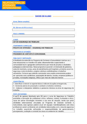 projeto de extensão i segurança no trabalho