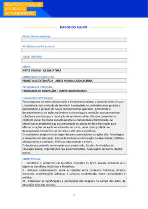 projeto de extensão i artes visuais