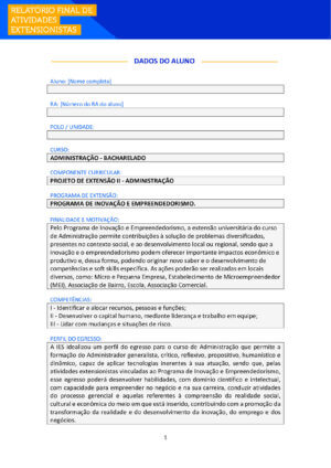 projeto de extensão administração ii