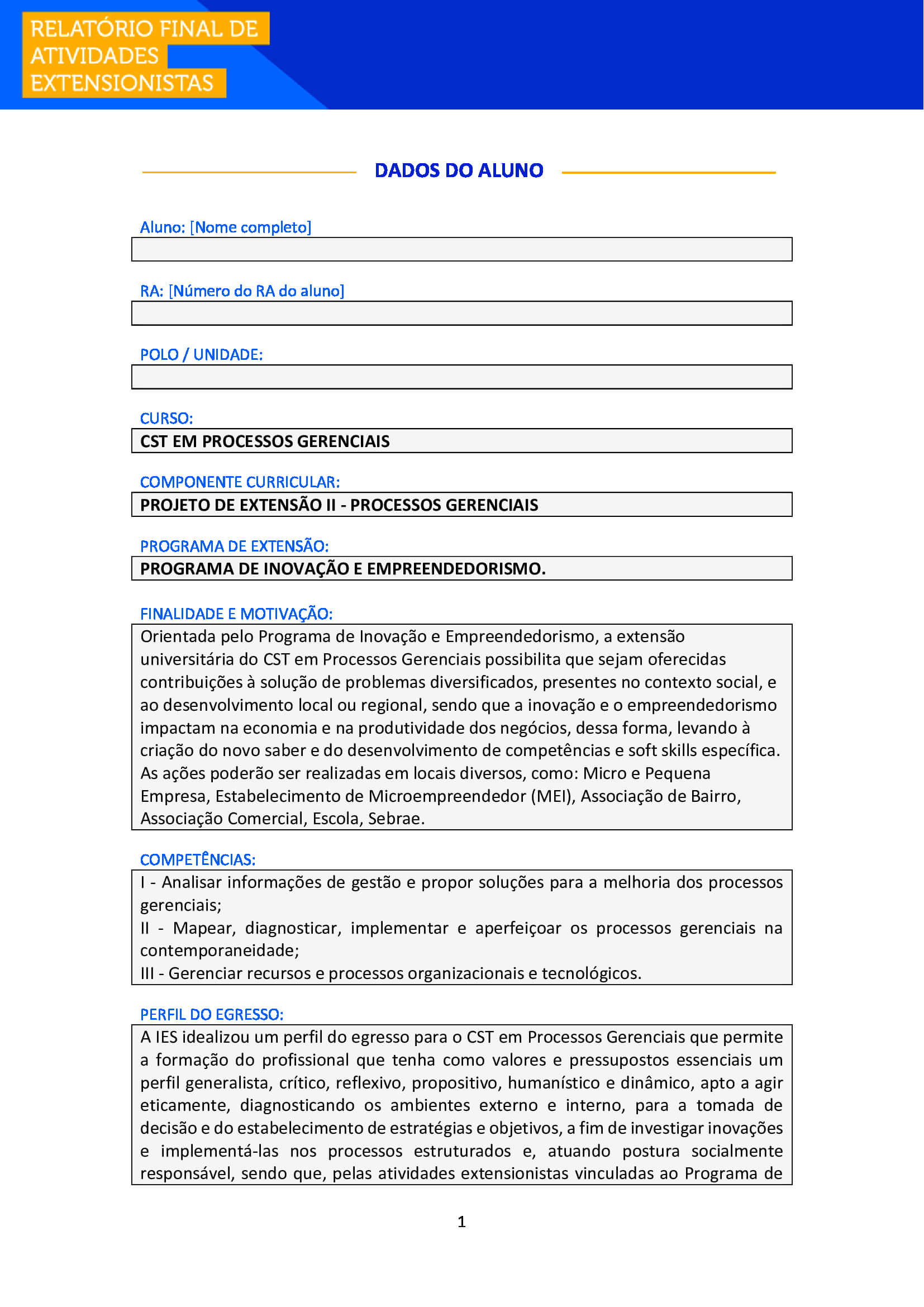 projeto de extensão ii processos gerenciais