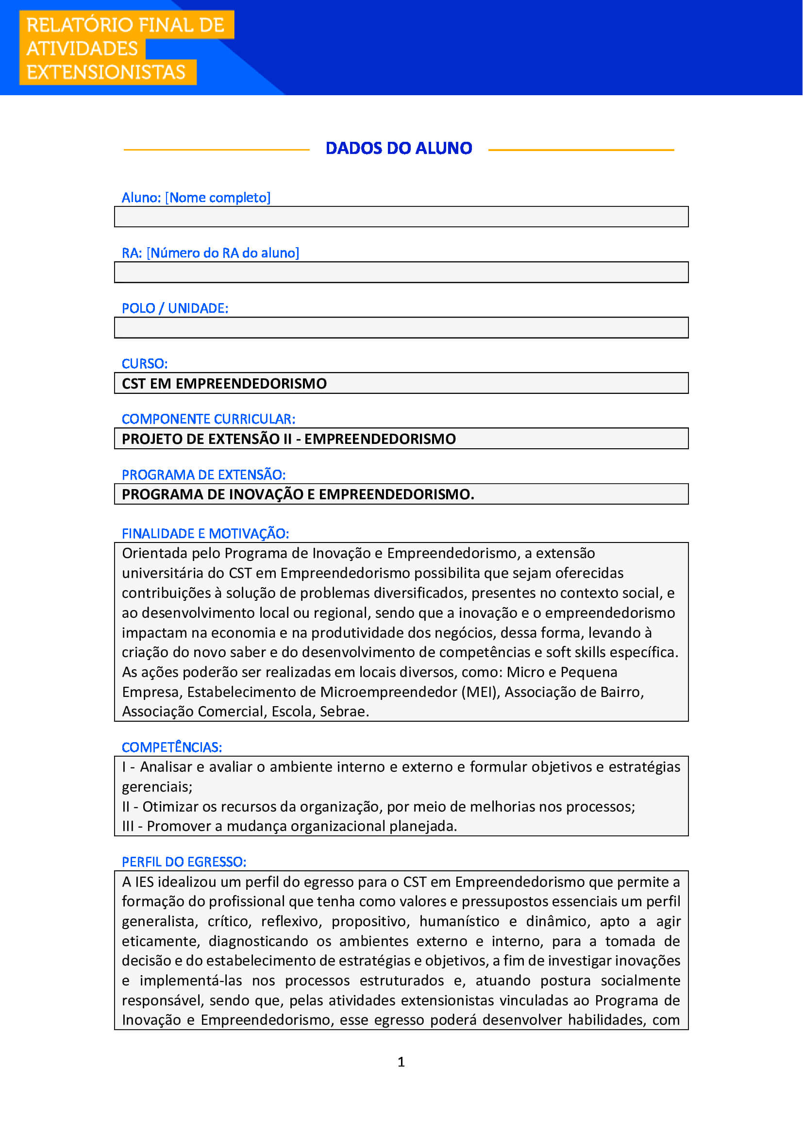 projeto de extensão ii empreendedorismo