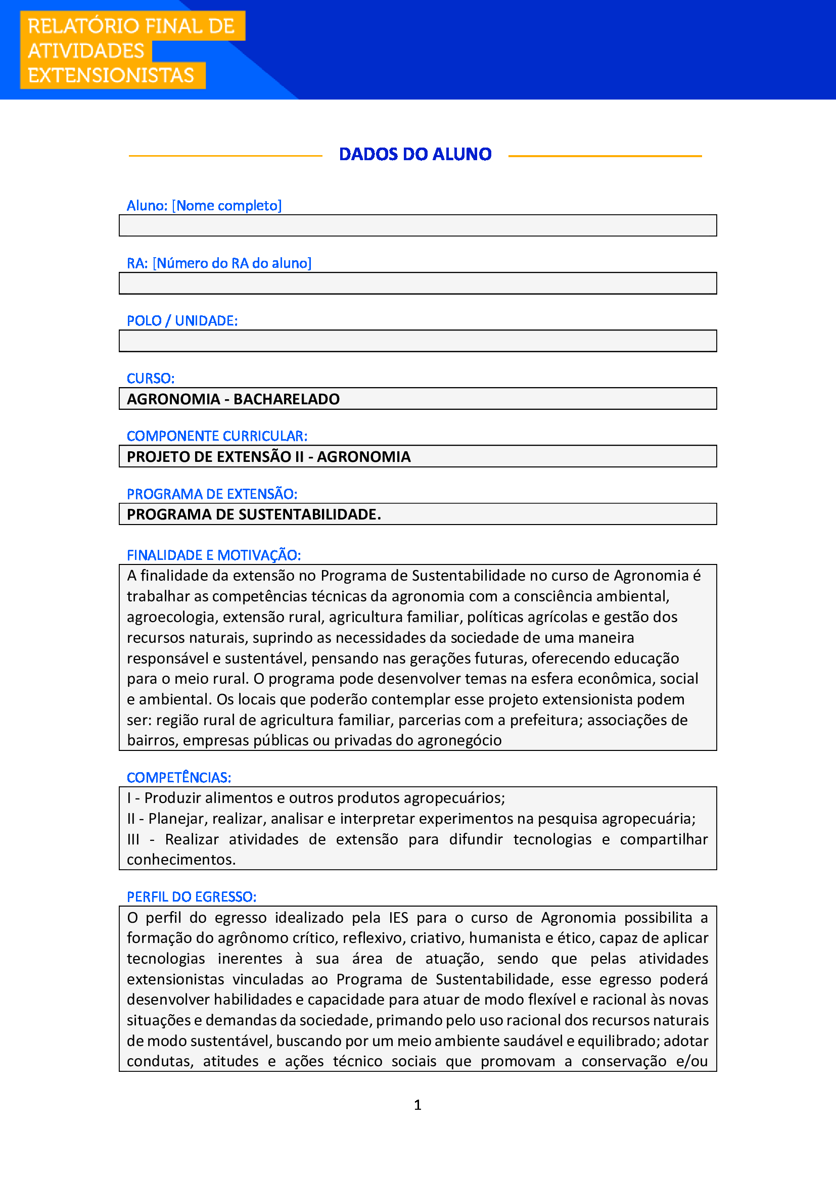 projeto de extensão ii agronomia