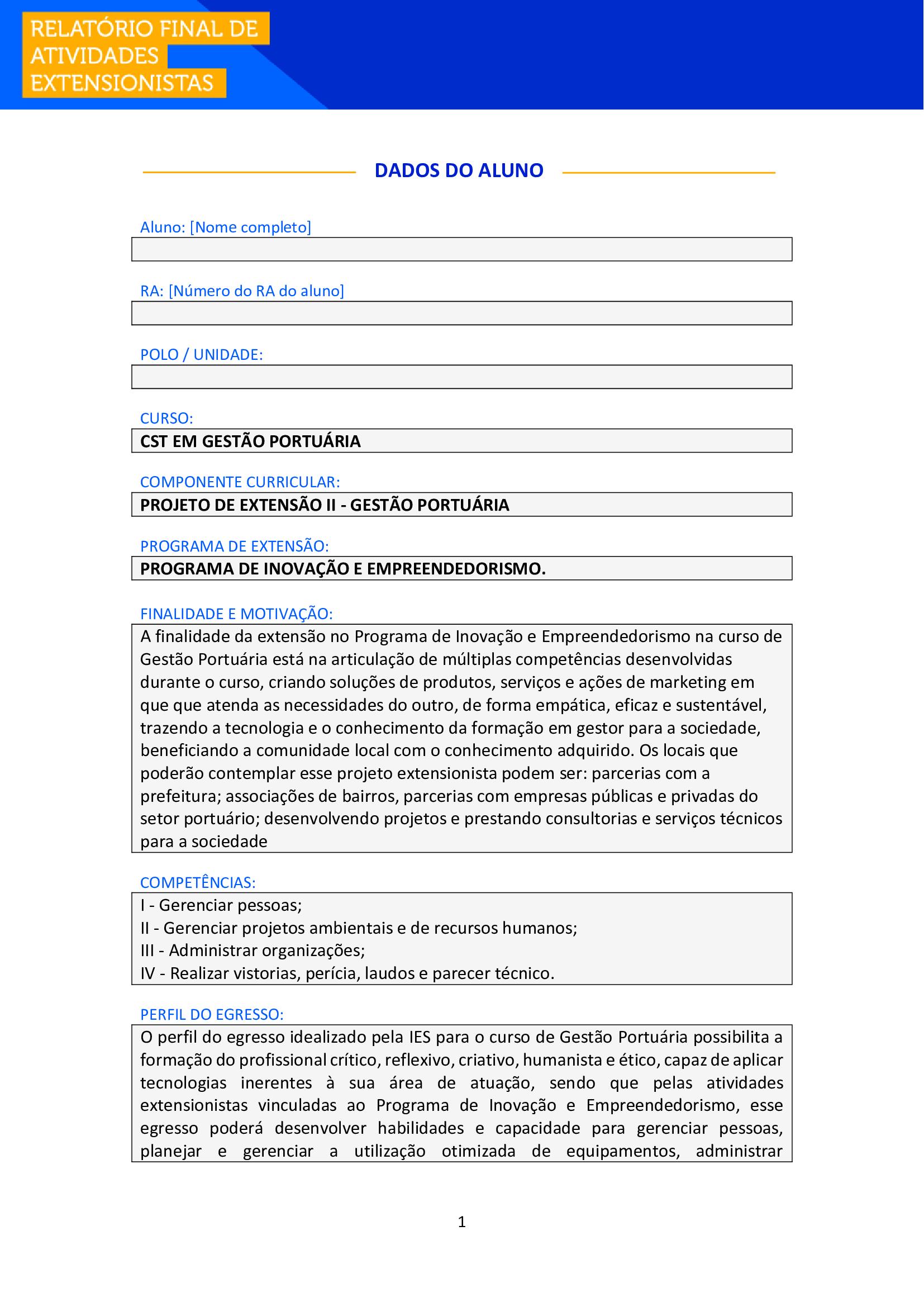projeto de extensão ii gestão portuária