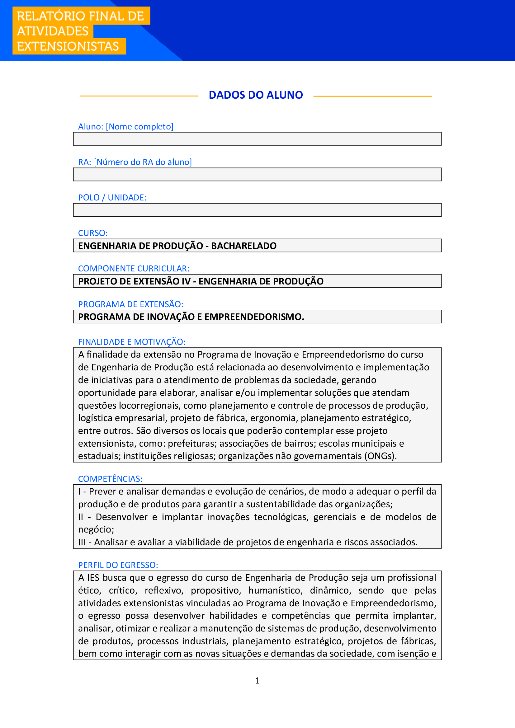 projeto de extensão iv engenharia de produção