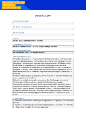 projeto de extensão ii segurança privada anhanguera unopar